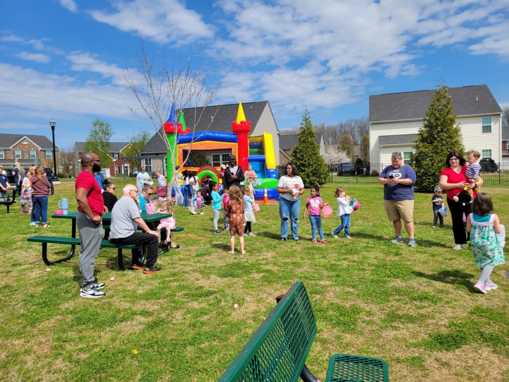 Easter event with bounce house